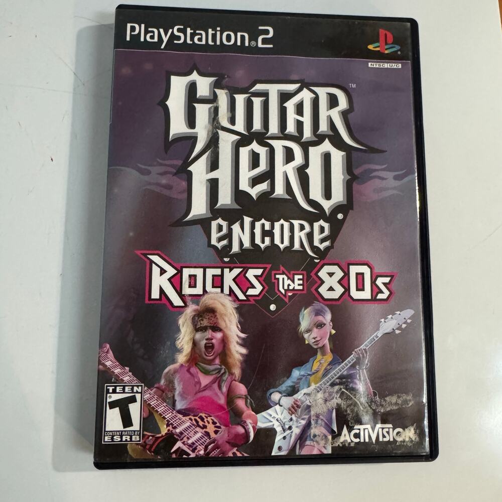 Guitar Hero Encore Rocks the 80s (Sony PlayStation 2, 2007) PS2‎ CIB Complete